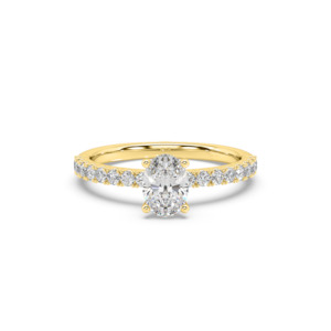 Oval: Oval Diamond Band Engagement Ring