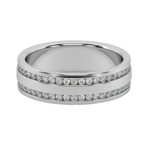 Symmetrical Double Row Diamond Engagement Ring