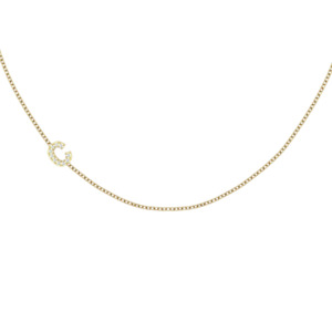 Mothers Day Collection: Sideways Diamond Initial Pendant