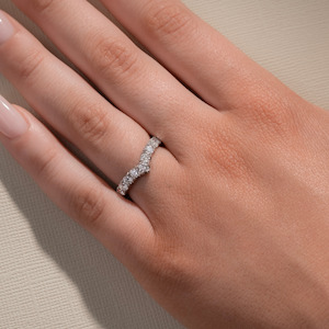Womens Wedding Bands: V Shape Cut Claw Diamond Ring