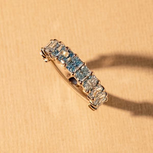 All Jewellery: Radiant Blue Diamond Ring