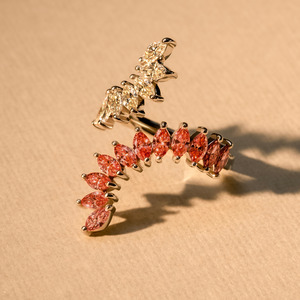All Jewellery: Pink & White Diamond Marquise Ring