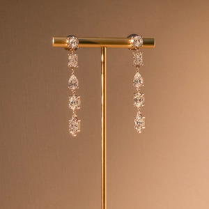 All Jewellery: Large Mix Shape Diamond Drop Earrings