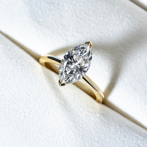 All Engagement Rings: V Claw Solitaire Marquise Engagement Ring