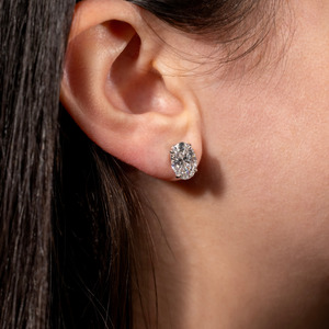 All Jewellery: Oval Diamond Stud Earrings (Total 5.00ct)