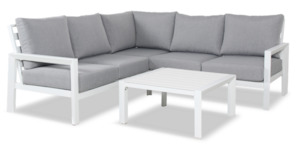 Outdoor: Corsair Corner Outdoor Lounge Setting - White