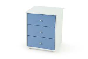 Carnival Bedside Light Blue - Three Drawer