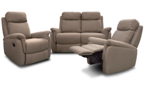 Lounge Suites: Alani Recliner Suite - Two Seater Recliner + Recliner + Recliner - Hay
