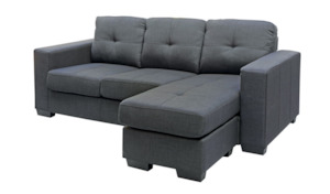 Three Seater: Lacando Chaise - Charcoal