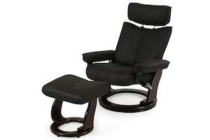 One Seater: Malmo Fabric Chair And Footstool - Charcoal