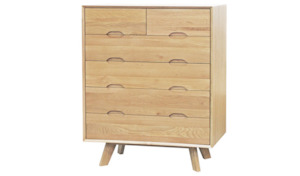 Tallboys: Elm Tallboy - Six Drawers
