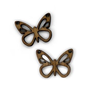 Findings And Components: Laser Cut Walnut Butterfly Connector Set 2.8cm x 2.2