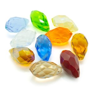 Glass Beads: Glass Faceted Briolette 13mm x 8mm