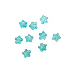 Glass Beads: Transparent Glass Star Beads 8mm