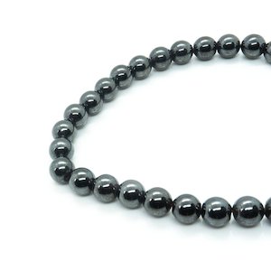 Hematite Beads: Magnetic Synthetic Hematite Round Beads 6mm x 40cm length