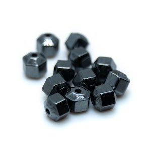 Hematite Beads: Manmade Hemalyke Hexagonal Rondelle 3mm - 4mm