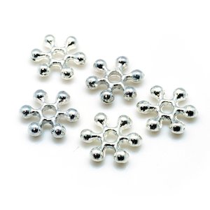 Beads: Snowflake Metal Spacer Beads 8mm x 1mm