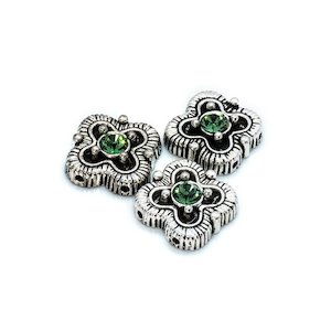 Swarovski Crystal Beads: Spacer Bead with Swarovski Square 13mm x 12mm