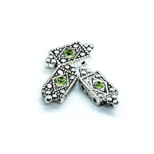 Swarovski Crystal Beads: Spacer Bead with Swarovski Rectangle 15mm x 7mm