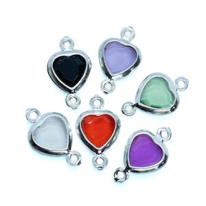 Heart Link Connector Bead 14mm x 8mm