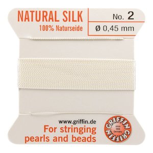 Griffin Natural Silk Thread with Needle Size 2 0.45mm x 2m
