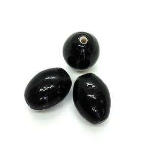 Glass Beads: Lampwork Glass Oval Bead 14mm x 10mm