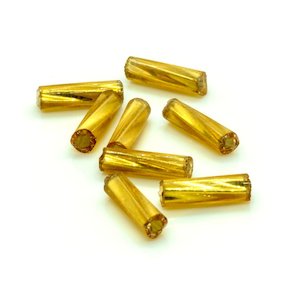 Bugle Beads Twist Silver Lined  6.3mm (1/4 inch)