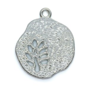Tibetan Style Flat Leaf Charm  22mm x 18mm x 1mm