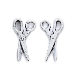 Charms: Tibetan Style Scissor Charm 18mm x 9mm x 1.5mm