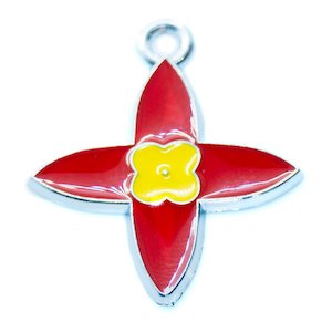 Enamel Flower Charm 28mm x 24mm
