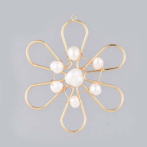 Wire Wrapped Pearl Pendant 61mm x 51mm x 9.5mm