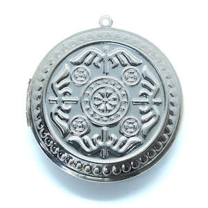 Metal Pendants: Flat Round Locket 44mm x 10mm