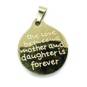 Metal Pendants: Mother Daughter Quote Pendant 26mm x 23mm x 2.5mm