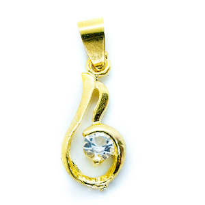 Metal Pendants: Loop with Diamante 25mm x 8mm