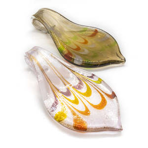 Murano Lampwork Glass Pendant Tongue 60mm x 36mm