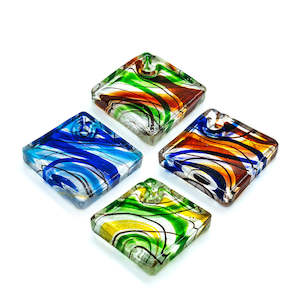 Murano Lampworkmu: Murano Diamond Lampwork Glass Pendant 47mm x 47mm