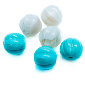 Czech Glass Pressed Pumpkin Shaped Bead 8mm