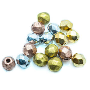 Czech Glass Firepolished Faceted Round 4mm