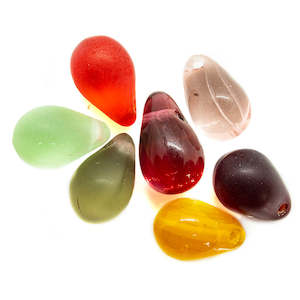 Czech Beads: Czech Glass Pressed Teardrop 9mm x 6mm