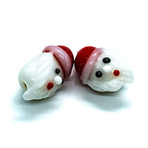 Lampwork Glass Santa Head 18mm x 26mm