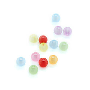 Acrylic: Frosted Round Acrylic Beads Mix 4mm