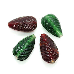 Lampwork Flat Ridged Teardrop 19mm