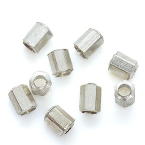 Metal Beads: Hexagon Tube Bead 4mm x 2.5mm
