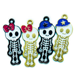 Enamel Skeleton Charm 34mm x 11mm