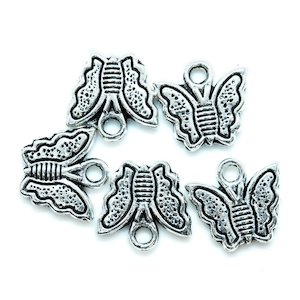 Charms: Tibetan Style Butterfly Charm 12mm x 12.5mm x 2 mm