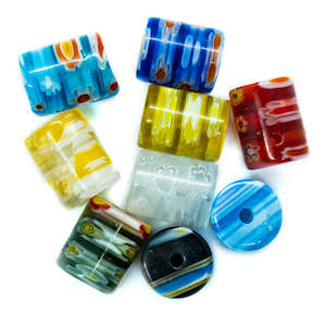 80 Off Clearance Closing Down Sale: Millefiori Glass Tubes 10mm x 8mm