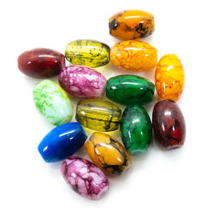 Glass Oval with Veining 11mm x 7mm