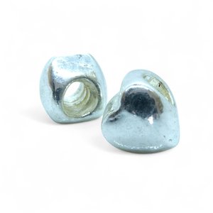 European Silver Heart Bead 10mm x 9mm