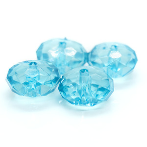 Acrylic Faceted Rondelle 12mm x 7mm
