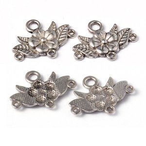 Findings And Components: Tibetan Style Chandelier Flower Connector 32mm x 23mm x 3mm